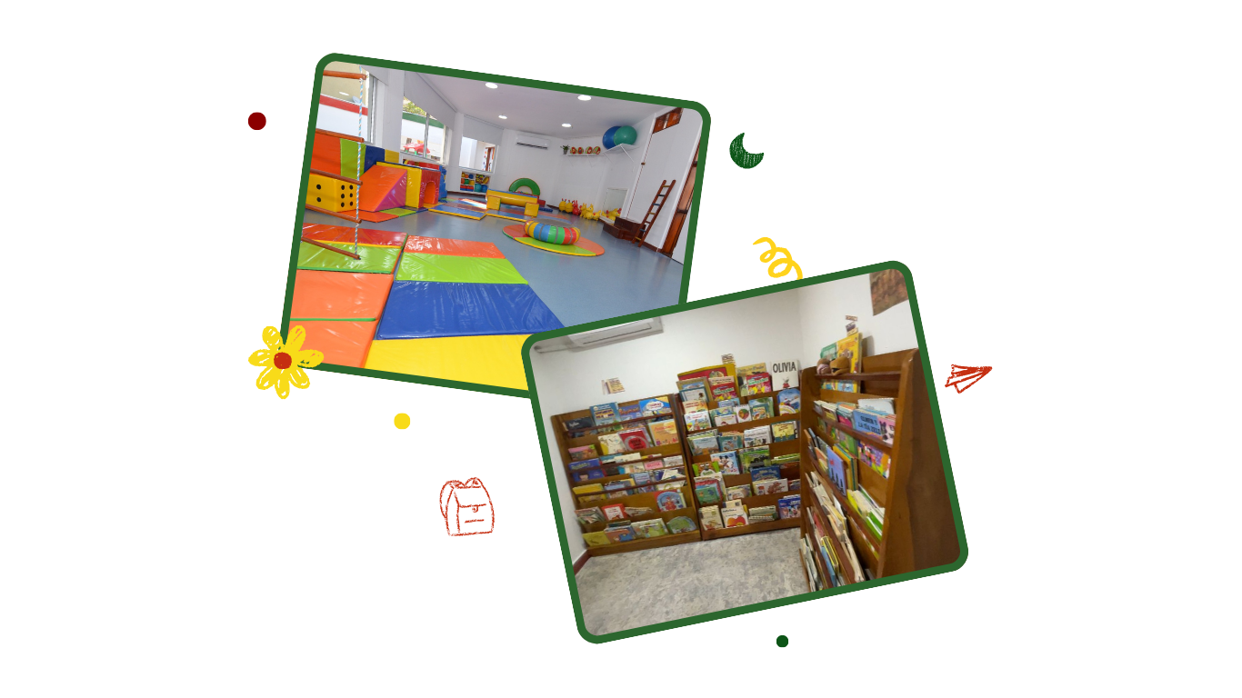 Sala de psicomotricidad y Biblioteca infantil